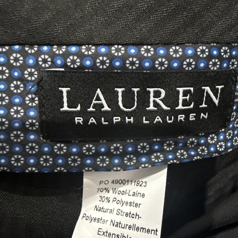 Lauren Ralph Lauren Men's Black Dress Pants Straight Leg Wool Blend 42x32 - Picture 6 of 9